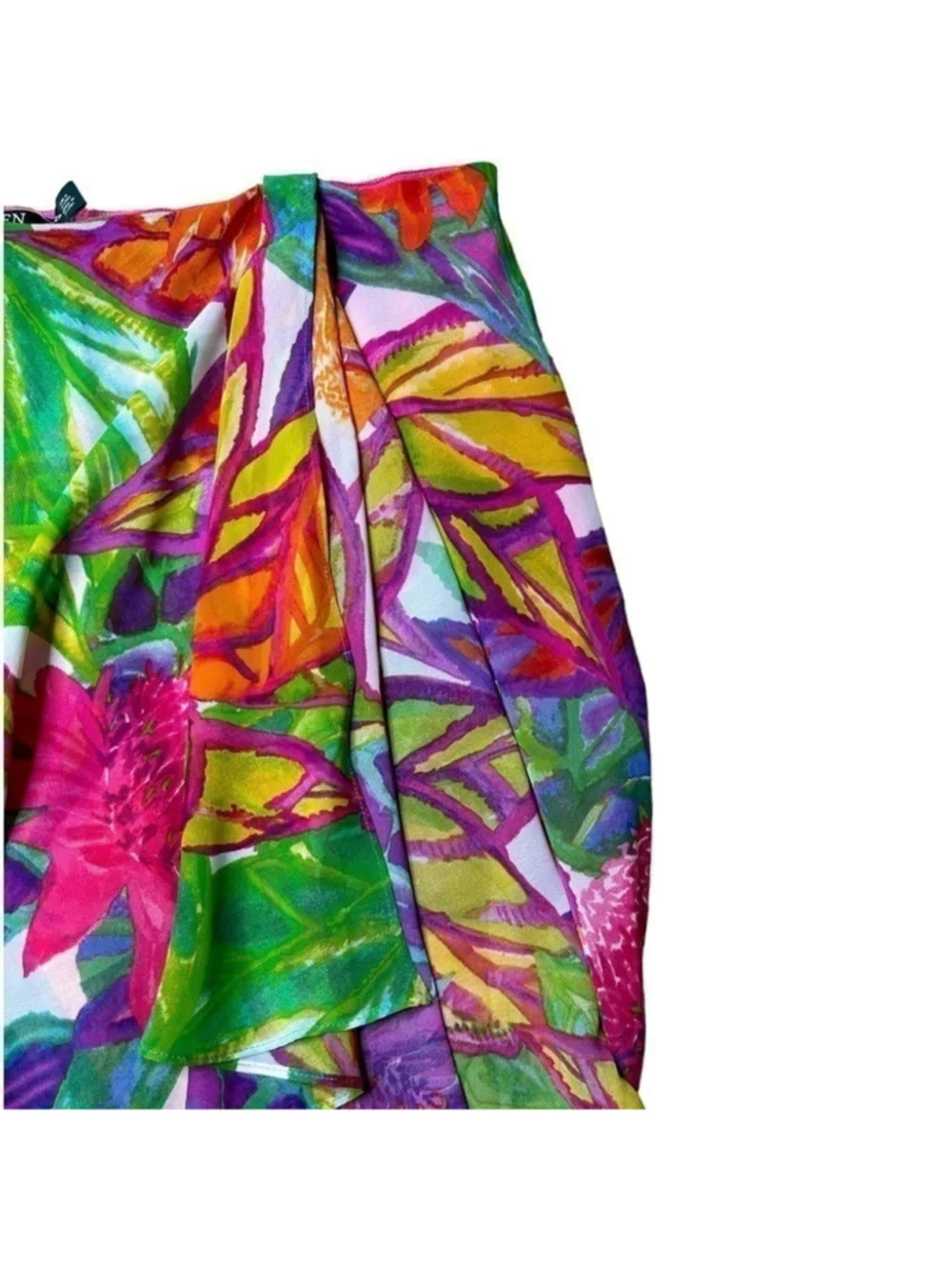 Lauren Ralph Lauren Women’s Petite Multi Floral Lined Wrap Skirt Size 12P - Picture 4 of 11